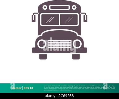 Schulbus, Transport Symbol Vektor Logo Vorlage Illustration Design. Editierbarer Vektor EPS 10. Stock Vektor