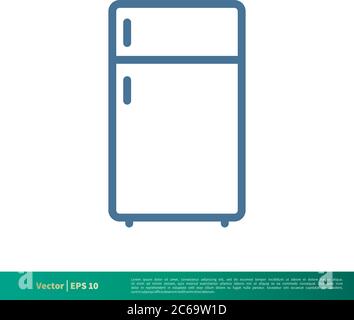 Gefrierschrank, Kühlcontainer Symbol Vektor Logo Vorlage Illustration Design. Editierbarer Vektor EPS 10. Stock Vektor