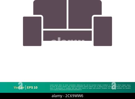 Sofa Couch Symbol Vektor Logo Vorlage Illustration Design. Editierbarer Vektor EPS 10. Stock Vektor