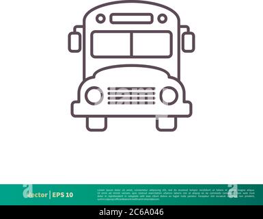 Schulbus, Transport Symbol Vektor Logo Vorlage Illustration Design. Editierbarer Vektor EPS 10. Stock Vektor