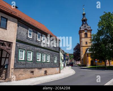 Innenstadt von Zella-Mehlis in Thüringen Deutschland Stockfoto