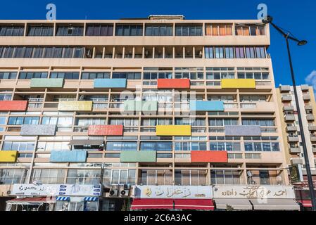 Wohn- und Geschäftsgebäude in der General de Gaulle Straße in Beirut, Libanon Stockfoto