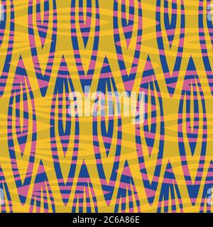 Vektor stilisierte Blätter Batik Stil nahtlose Vektor-Muster Hintergrund. Geometrische Gold und lila Tribal Kulisse. Gemischte Schichten für Farbeffekt Stock Vektor