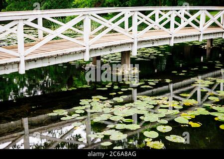 Blick auf die Gärten des Stowe National Trust in Stowe, Buckinghamshire Stockfoto