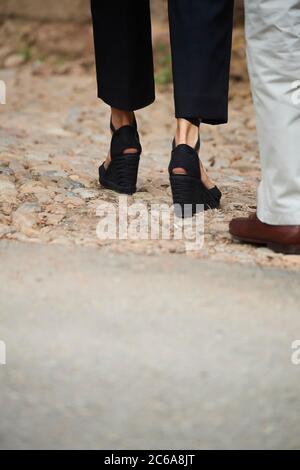 Jaca, Aragon, Spanien. Juli 2020. Königin Letizia von Spanien besucht das Kloster San Juan de la Pena am 8. Juli 2020 in Jaca, Spanien Credit: Jack Abuin/ZUMA Wire/Alamy Live News Stockfoto