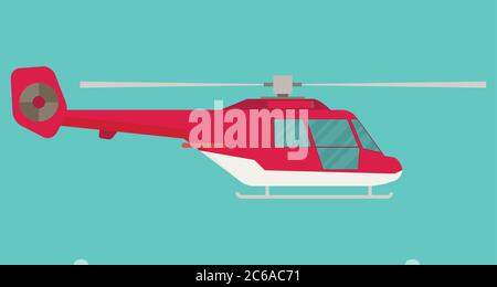 Hubschrauber in flacher Ausführung. Vektorgrafik. Stock Vektor
