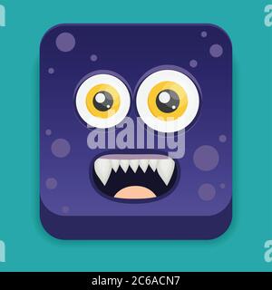 Cartoon Monster in flachen Stil. Stock Vektor