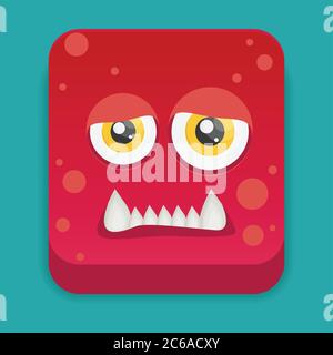 Cartoon Monster in flachen Stil. Stock Vektor