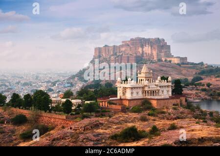 Jaswanth Thada Mausoleum, Jodhpur, Rajasthan, Indien Stockfoto