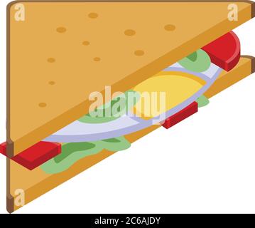 Symbol für ein Sandwich für Kinder, isometrischer Stil Stock Vektor
