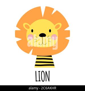 Niedliche Kleine Löwe Tier-Ikone. Vektorgrafik EPS10 Stock Vektor