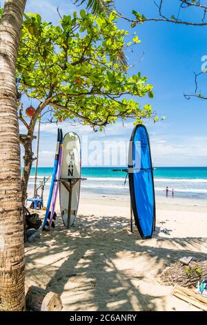 KUTA BALI - INDONESIEN, 7. FEBRUAR : Surfboards am berühmten Strand von Kuta in Bali Indonesien 7. Februar 2020 Stockfoto