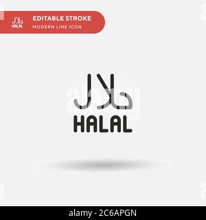 Einfaches Vektorsymbol Halal. Illustration Symbol Design Vorlage für Web mobile UI Element. Perfekte Farbe modernes Piktogramm auf bearbeitbaren Strich. Halal-Symbol Stock Vektor