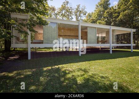 Farnsworth House von Ludwig Mies van der Rohe, Plano, Illinois, USA Stockfoto