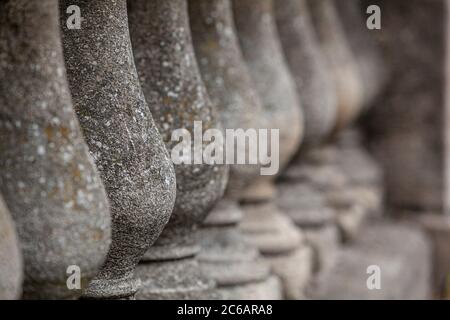 Die Baluster und architektonischen Details der Magdalen Brücke über den Fluss Cherwell in Oxford, England Stockfoto