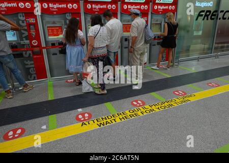 Italien, CoVid-19-Maßnahmen // Italy, CoVid-19 Sicherheitsmaßnahmen Stockfoto