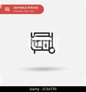 Einfacher Vektor-Symbol für elektrischen Generator. Illustration Symbol Design Vorlage für Web mobile UI Element. Perfekte Farbe modernes Piktogramm auf bearbeitbaren Strok Stock Vektor