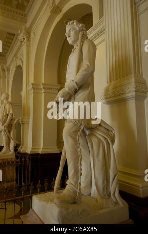 Austin, Texas, USA, Februar 28 2005: Marmorstatue der texanischen Legende und des Gründers Stephen F. Austin im Texas Capitol, erschaffen vom Bildhauer Elizabet Ney und erstmals 1903 ausgestellt. ©Bob Daemmrich Stockfoto