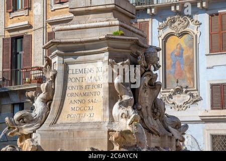 Italien, Latium, Rom, Pigna, Piazza della Rotunda, Fontana del Pantheon Stockfoto