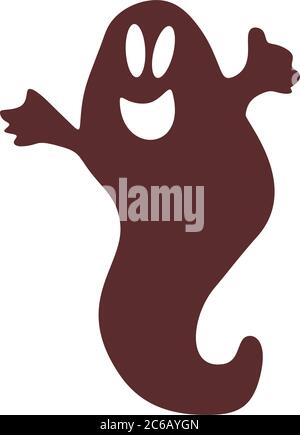 Halloween Geist auf weißem Hintergrund. VEKTOR Stock Vektor