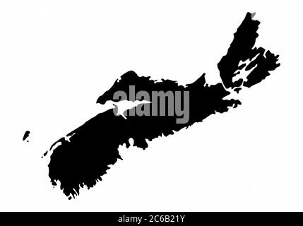 Nova Scotia Provinz dunkle Silhouette Karte Stock Vektor