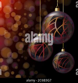 Elegante Glas Weihnachtskugeln vor Bokeh Hintergrund. EPS10-Vektorformat. Stock Vektor