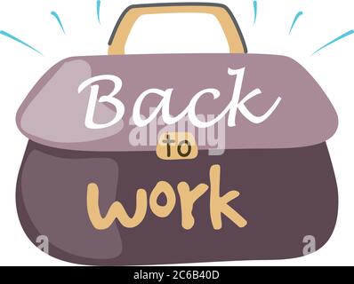 Zurück zur Arbeit, Schriftzug über zurück zur Arbeit Vektor Illustration Design Stock Vektor