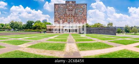 Panoramablick auf die Nationale Autonome Universität von Mexiko Stockfoto