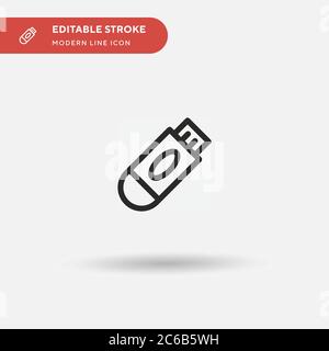 Einfaches Vektor-Symbol für Pendrive. Illustration Symbol Design Vorlage für Web mobile UI Element. Perfekte Farbe modernes Piktogramm auf bearbeitbaren Strich. Pendrive Symbole für Ihr Business-Projekt Stock Vektor