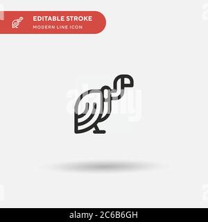 Geier einfaches Vektor-Symbol. Illustration Symbol Design Vorlage für Web mobile UI Element. Perfekte Farbe modernes Piktogramm auf bearbeitbaren Strich. Geier Symbole für Ihr Business-Projekt Stock Vektor