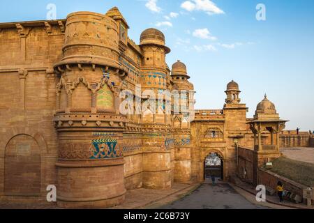 Elephant Gate (Hathiya Paur), Man Singh Palace, Gwalior Fort, Gwalior, Madhya Pradesh, Indien, Asien Stockfoto