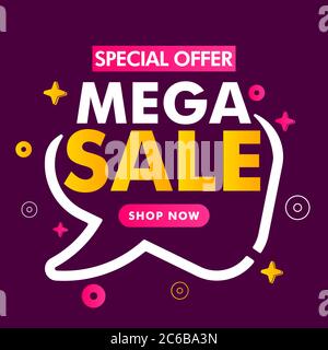 Mega Sale-Banner. Dieses Sonderangebot, großer Verkauf. Vektorgrafik. Stock Vektor