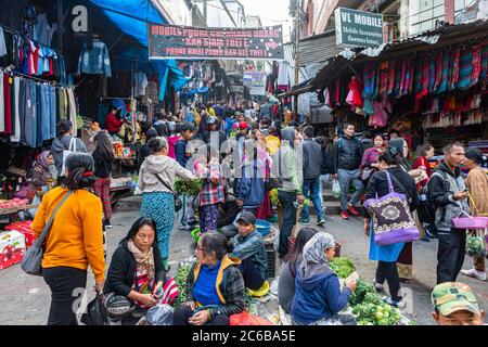 Markt in Aizawl, Mizoram, Indien, Asien Stockfoto
