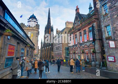 Castlehill, The Royal Mile, Altstadt, Edinburgh, Lothian, Schottland, Großbritannien, Europa Stockfoto