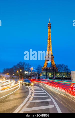 Eiffelturm, Ampelpfade, Paris, Frankreich, Europa Stockfoto