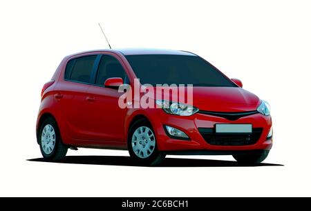 Roter Heckklappe, rotes Auto Stockfoto