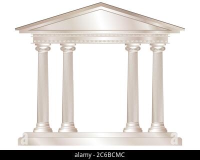 Eine Vektordarstellung eines klassischen weißen Marmortempels. EPS10-Vektorformat Stock Vektor
