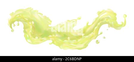 Zitrone Saft Zitrus Splash Wave 3D realistische Illustration. Limonade, frisch. Stockfoto