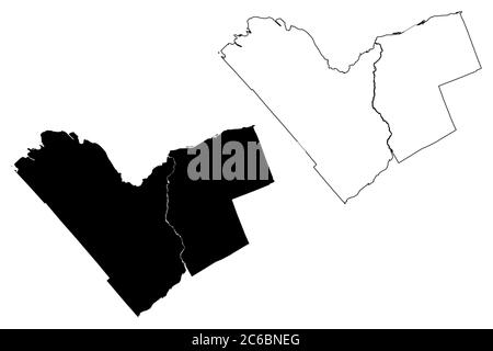 Ottawa City (Kanada, Ontario Provinz) Karte Vektorgrafik, Skizze Stadt Ottawa Karte Stock Vektor