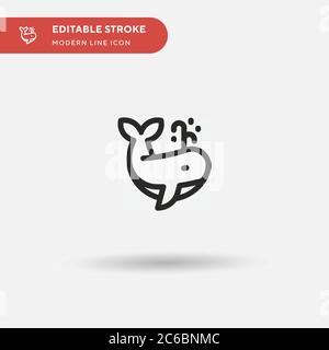 Einfaches Vektorsymbol für Wale. Illustration Symbol Design Vorlage für Web mobile UI Element. Perfekte Farbe modernes Piktogramm auf bearbeitbaren Strich. Walikone Stock Vektor