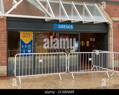 Greggs Bakery Shop Front in Braintree Essex England Stockfoto