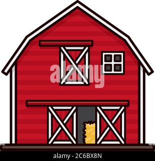 Traditionelle amerikanische rote Scheune Vektor-Illustration für Scheune Day am 12. Juli. Symbol für landwirtschaftliche Gebäude. Stock Vektor