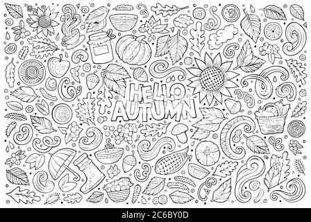 Set von Herbst Themen, Objekte und Symbole Stock Vektor