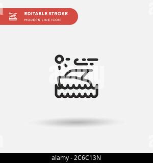 Yatch einfaches Vektorsymbol. Illustration Symbol Design Vorlage für Web mobile UI Element. Perfekte Farbe modernes Piktogramm auf bearbeitbaren Strich. Yatch-Symbol Stock Vektor