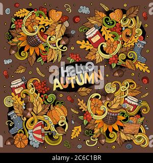 Set von Herbst Themen, Objekte und Symbole Stock Vektor