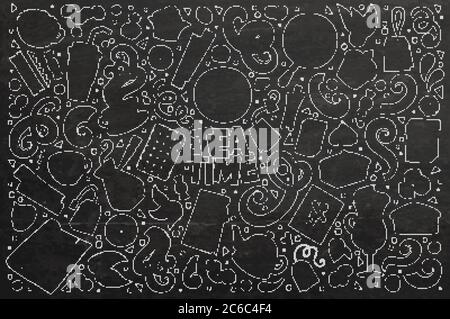 Vektor Doodle Cartoon Set von Tee und Kaffee Stock Vektor