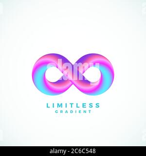 Abstrakter Vektor Infinity-Symbol mit modernem Gradient und Typografie. Stock Vektor