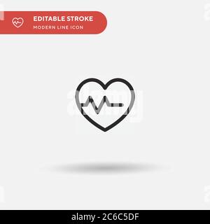 Einfaches Vektorsymbol „Herzanfall“. Illustration Symbol Design Vorlage für Web mobile UI Element. Perfekte Farbe modernes Piktogramm auf bearbeitbaren Strich. Hea Stock Vektor