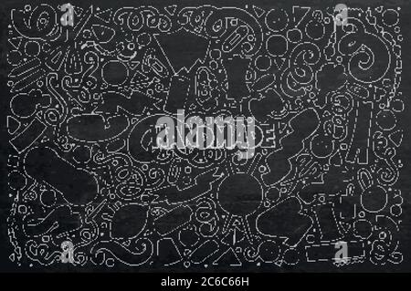 Linie Kunst Vektor Hand gezeichnete Doodle Cartoon-Set von handgefertigten Objekt Stock Vektor