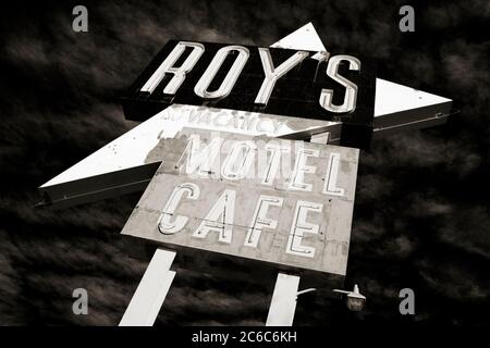 Roy's Cafe, Motel & Garage, Route 66, Amboy, California, USA Stockfoto